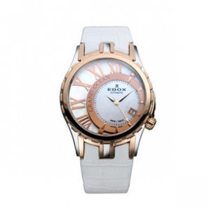 Uhrenarmband Edox 37008 Leder Weiss